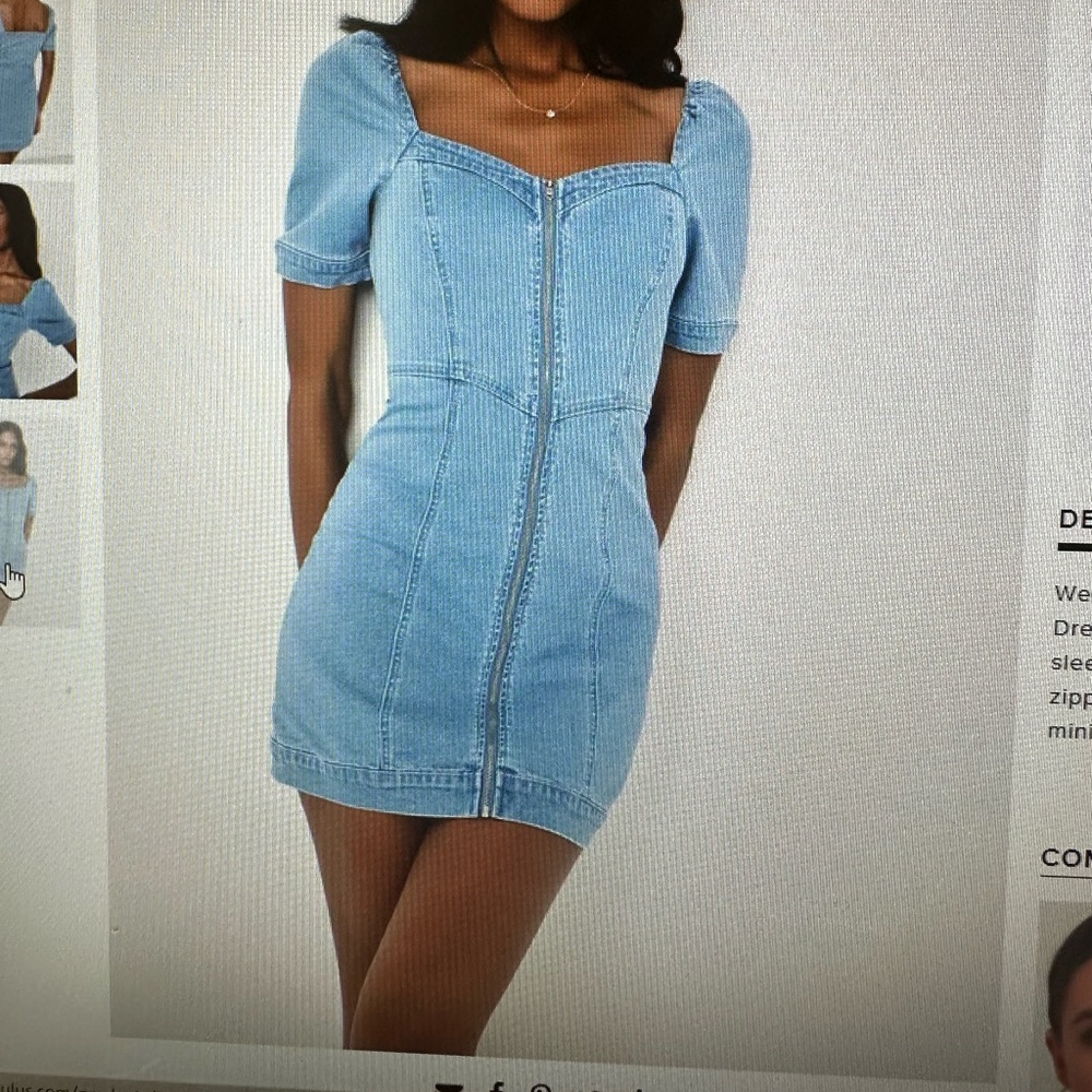 Lulus medium wash zip front dress